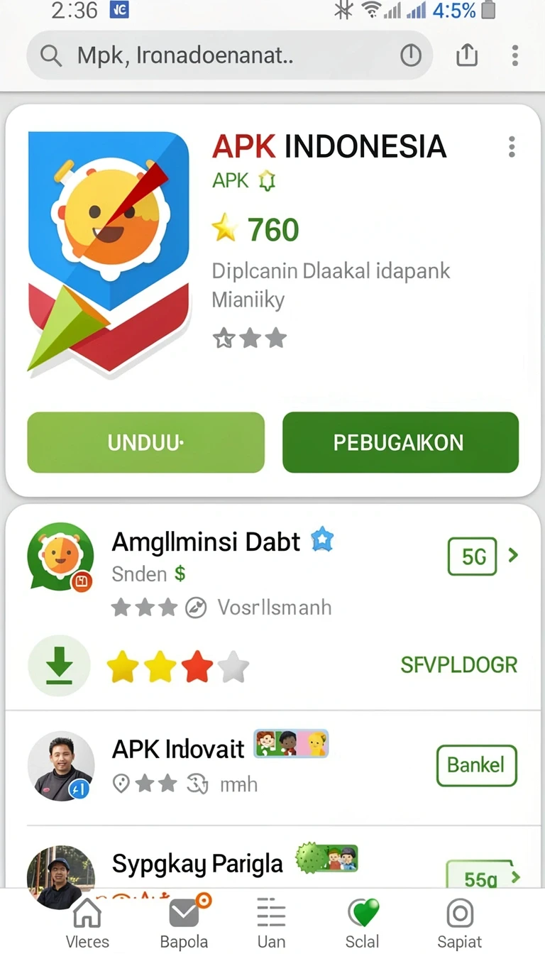 Galeri pratinjau visual okjkt build APK resmi terbaru